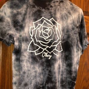 Mira Rosa Classic Black Tie Dye T-Shirt; Obey